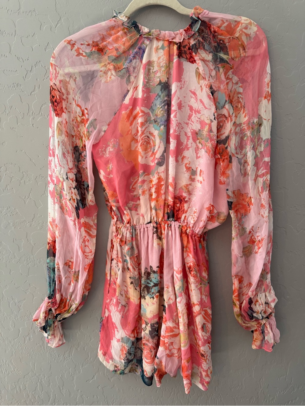 HEMANT & NANDITA x REVOLVE Sage Floral Romper Pink Boho XS Missing Sash $298 - Picture 3 of 12
